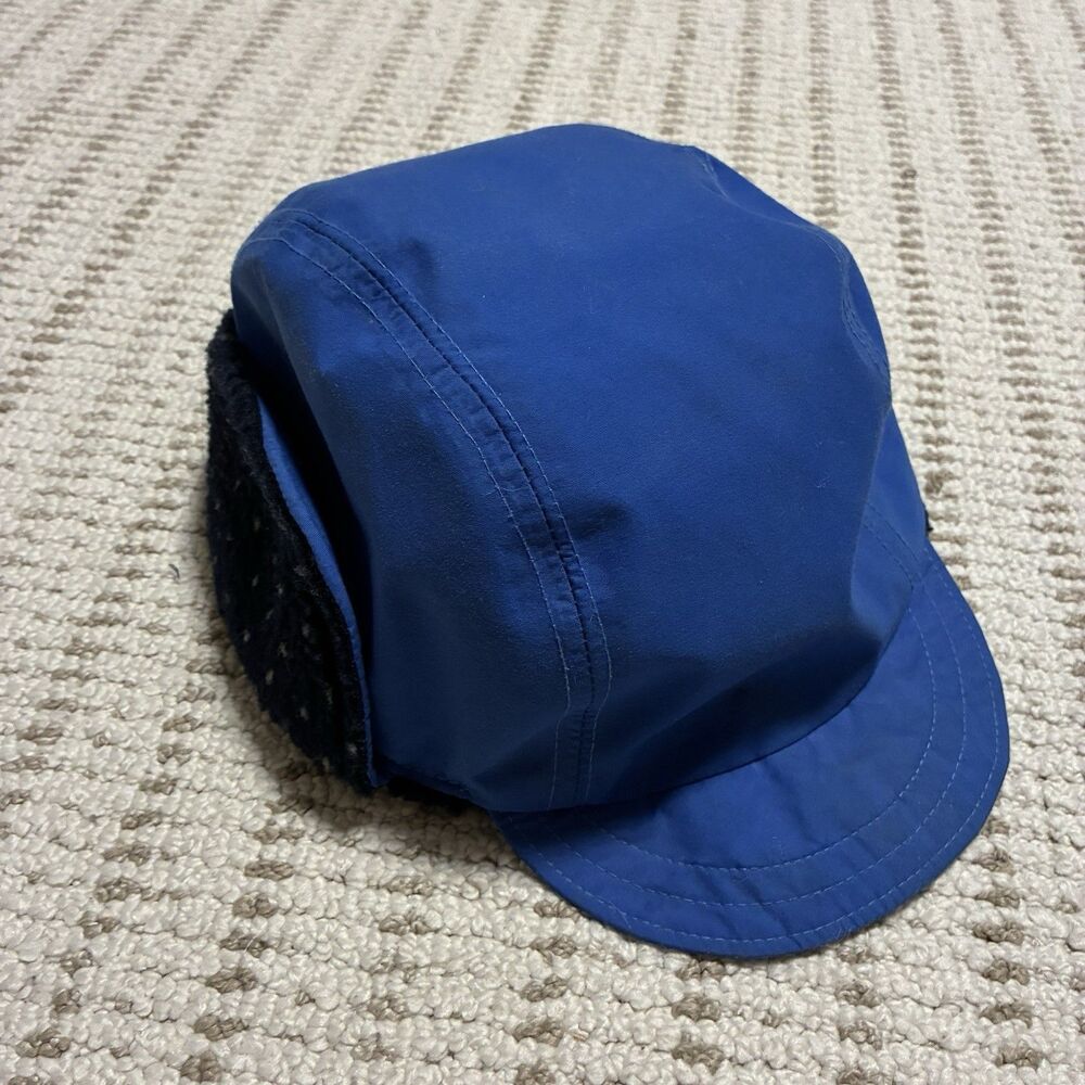 Vintage Columbia Gore Tex Fishing Hat Made USA Blue Fur Ear Flaps Winter